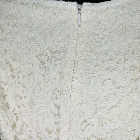 Jonathan Simkhai White Puff Sleeve V-Neck Intricate Lace Midi Dress Size 2 - Picture 16 of 16